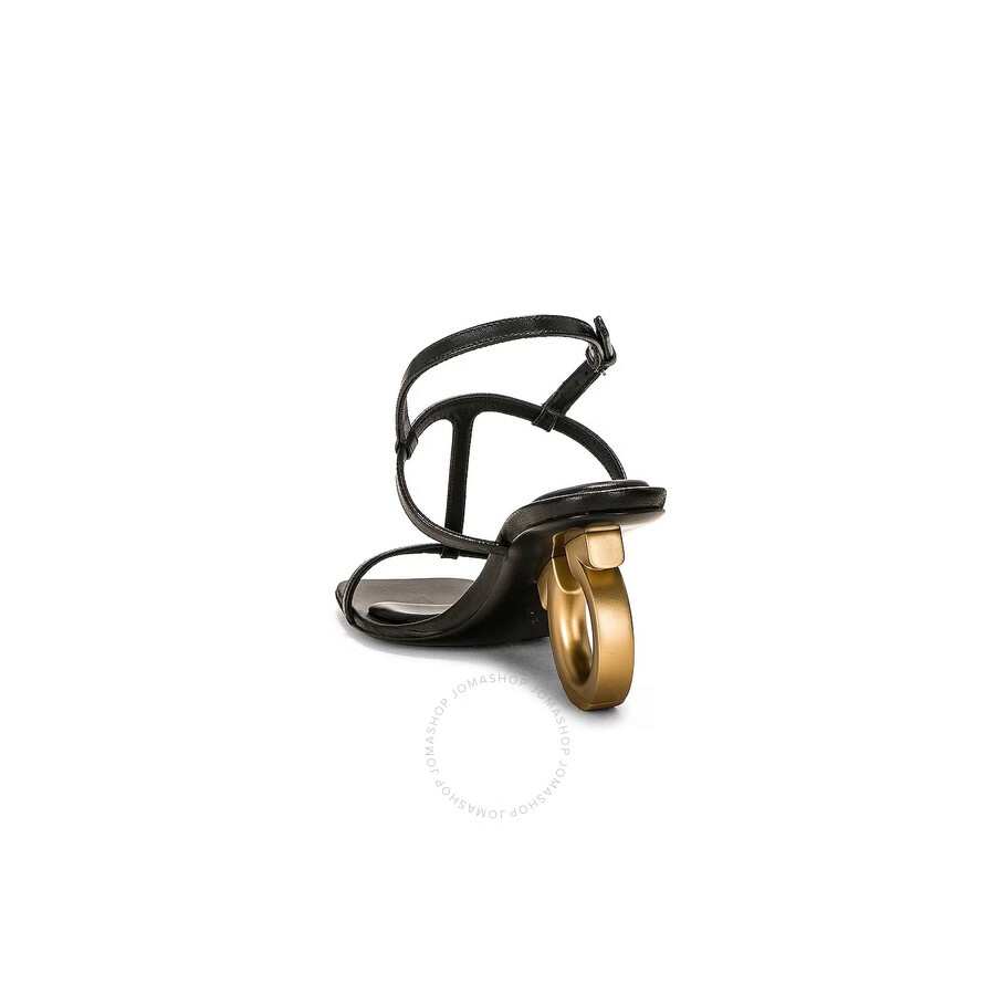 Salvatore Ferragamo Black Elina T-Strap Gancini Sandals - 3