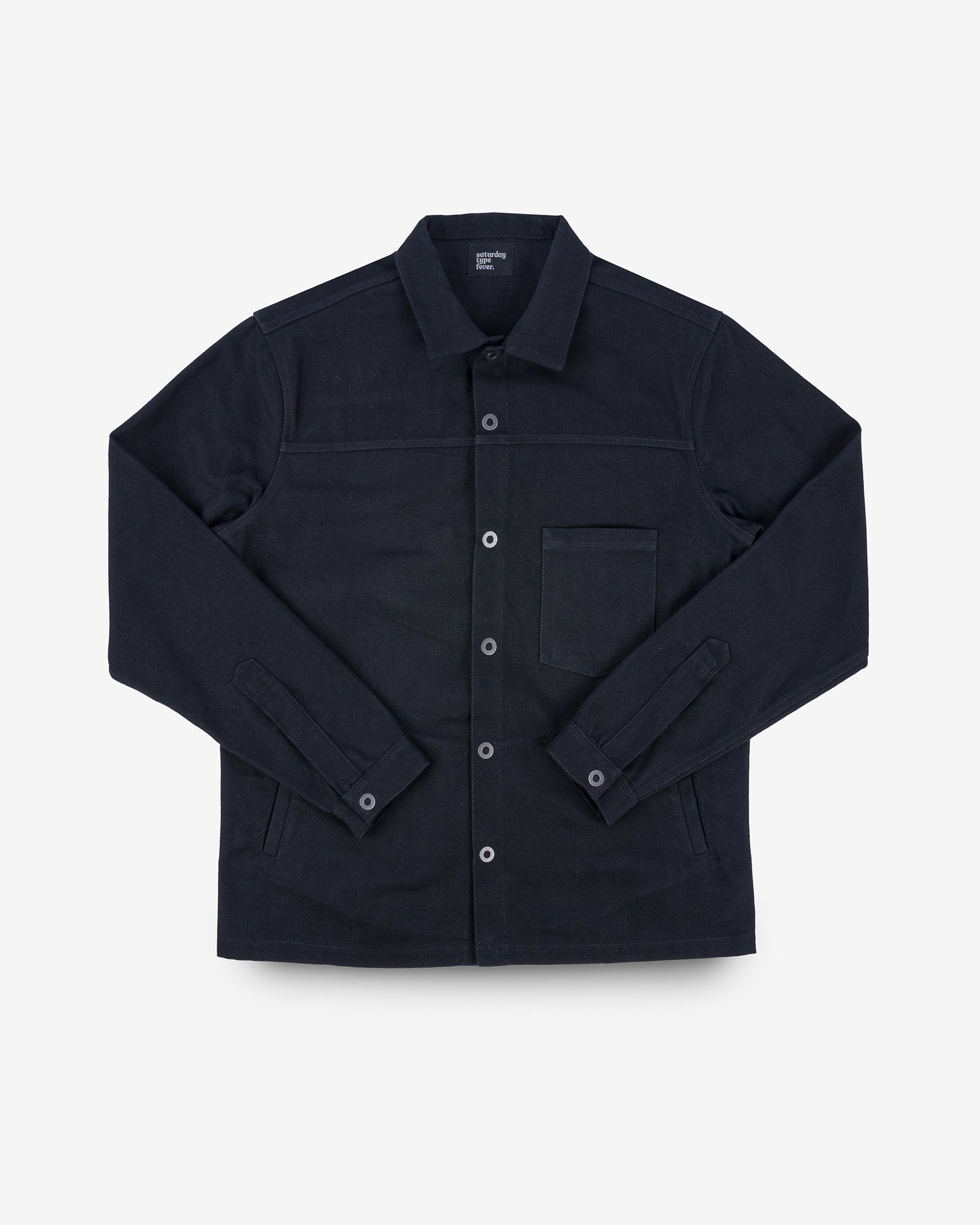 STF-TWLCPO-BLK SaturdayTypeFever - 9oz Cotton CPO Shirt - Black - 1