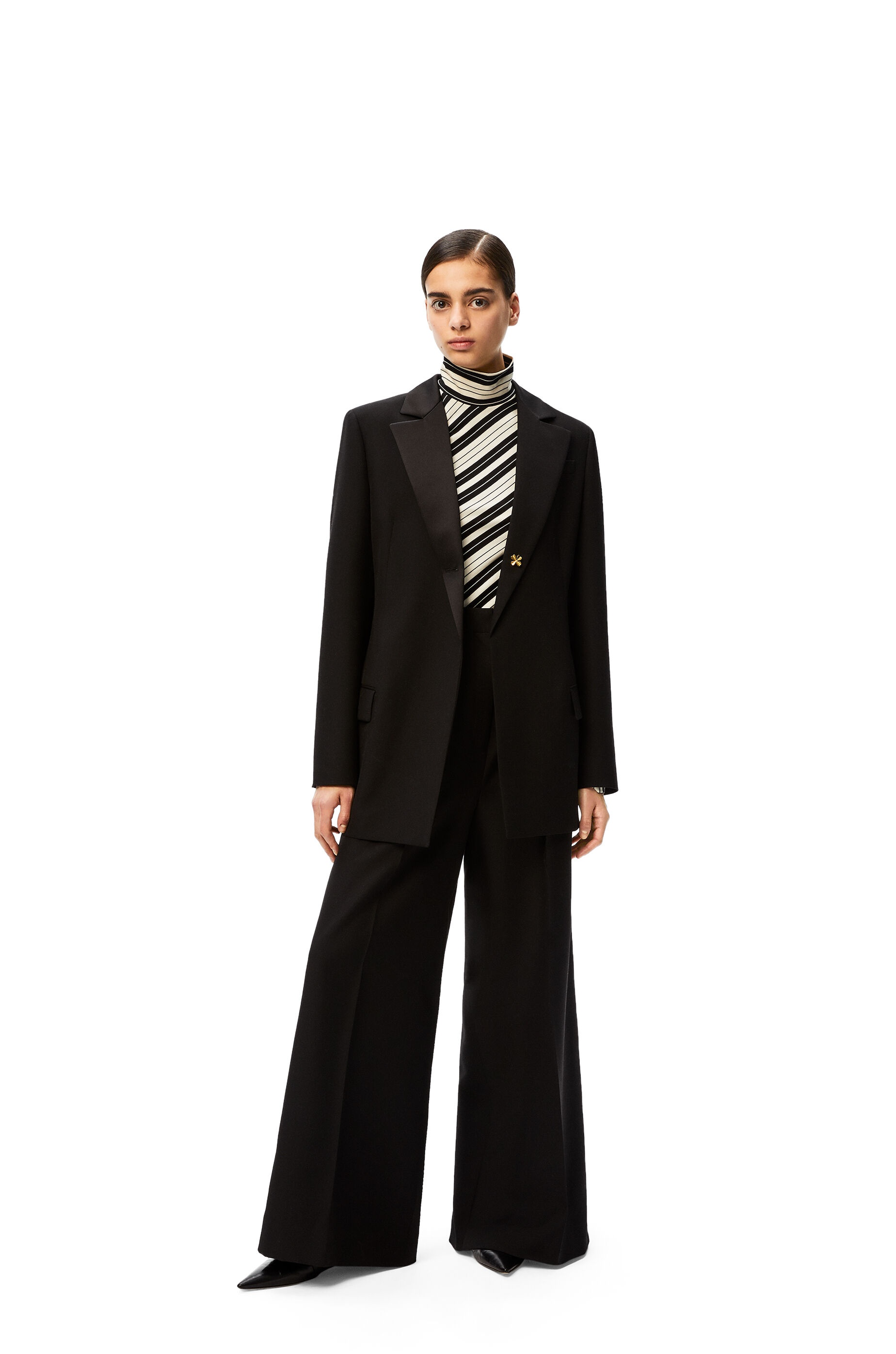 High waisted tuxedo trousers in wool - 2