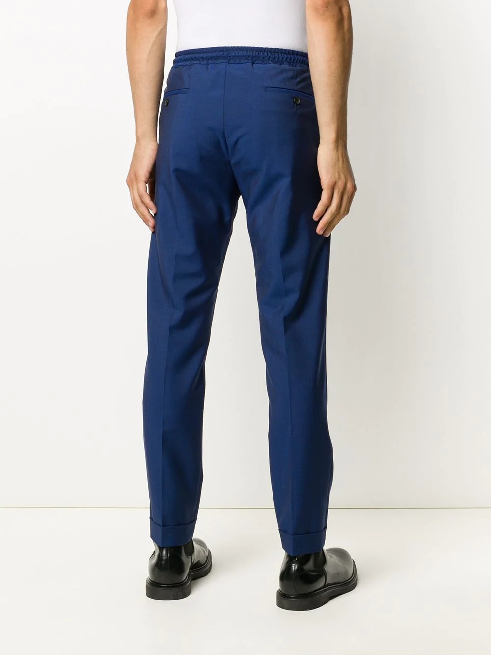 drawstring waist tapered trousers - 4