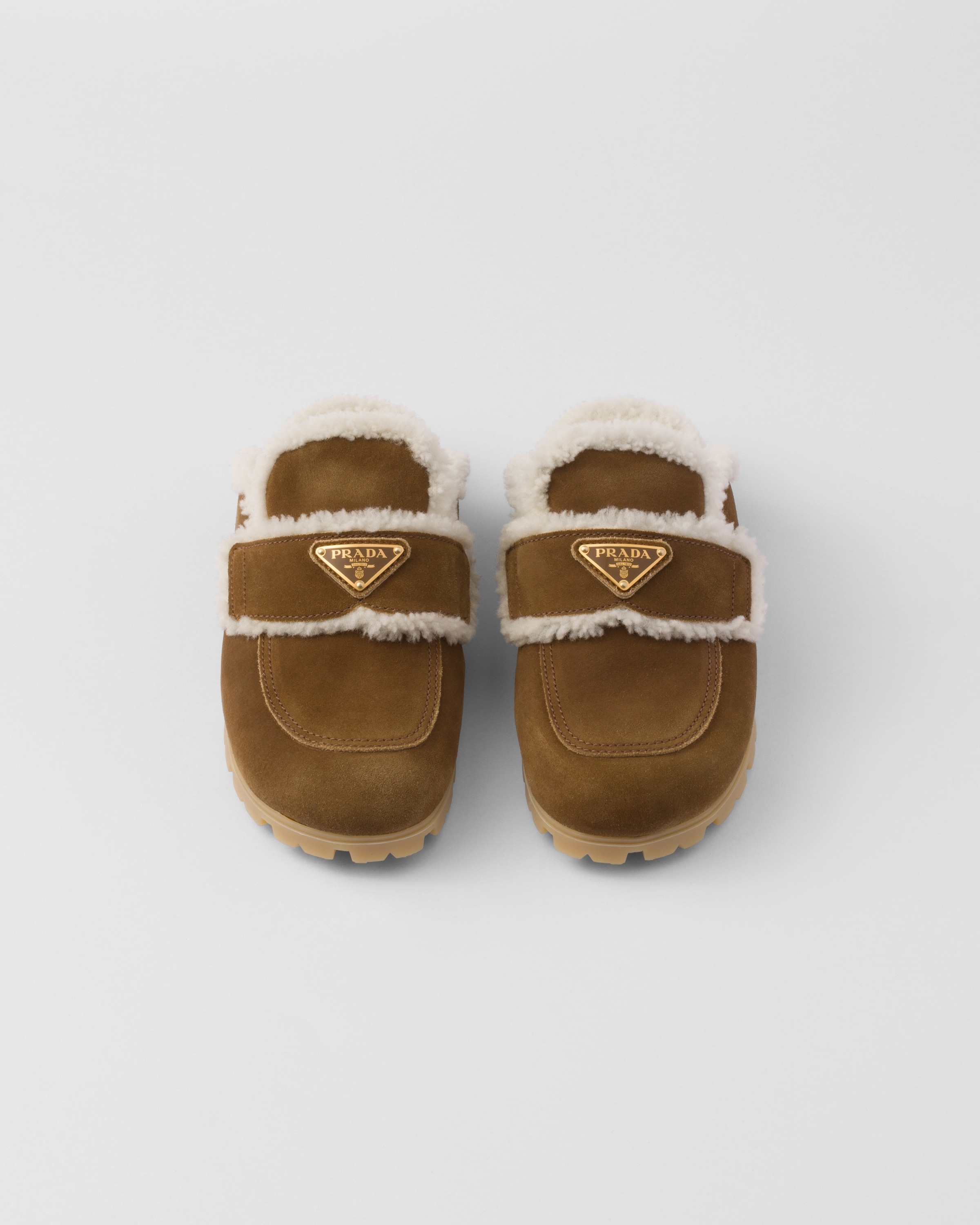 Suede and shearling slippers - 4