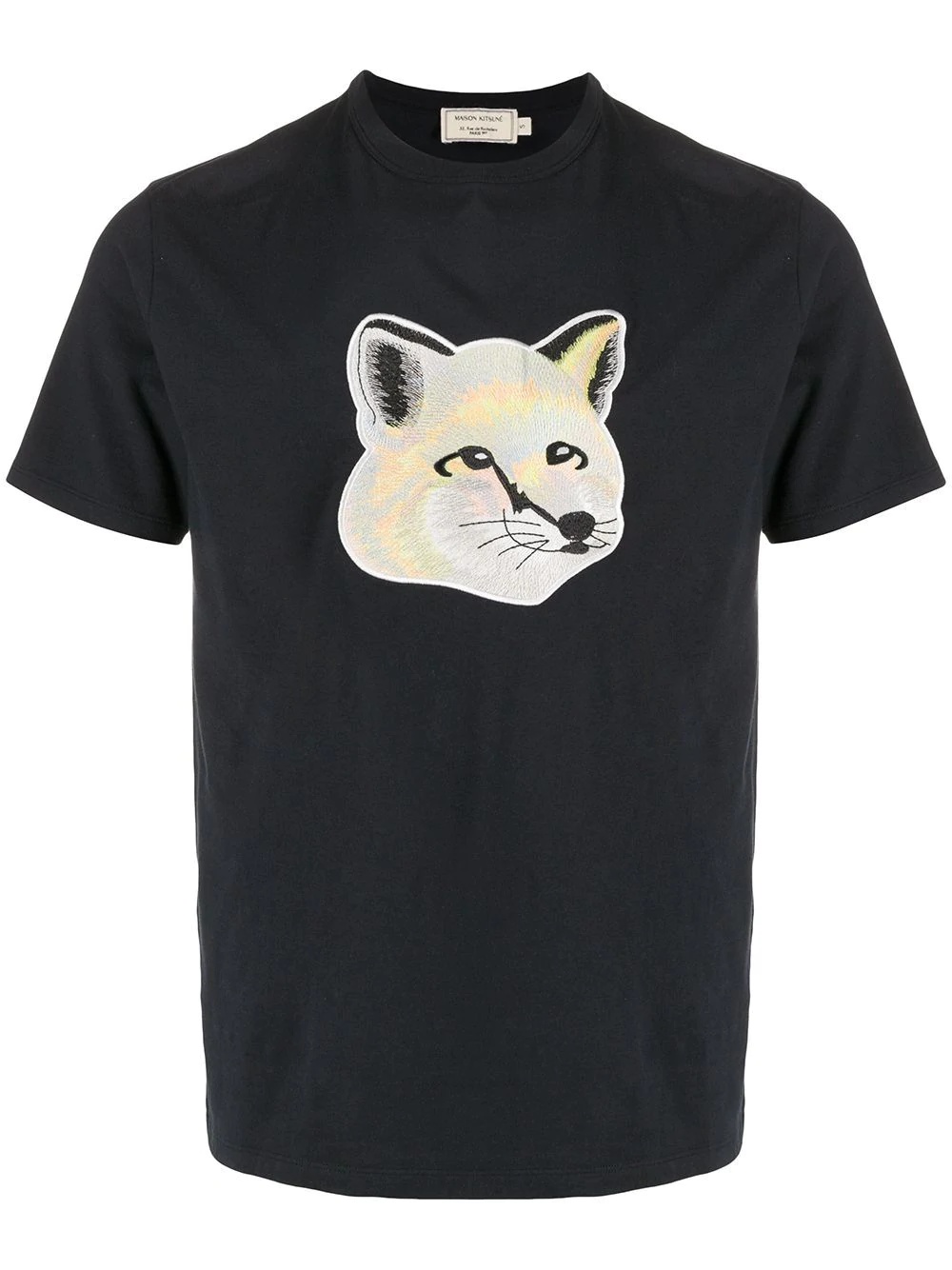 embroidered fox patch T-shirt - 1