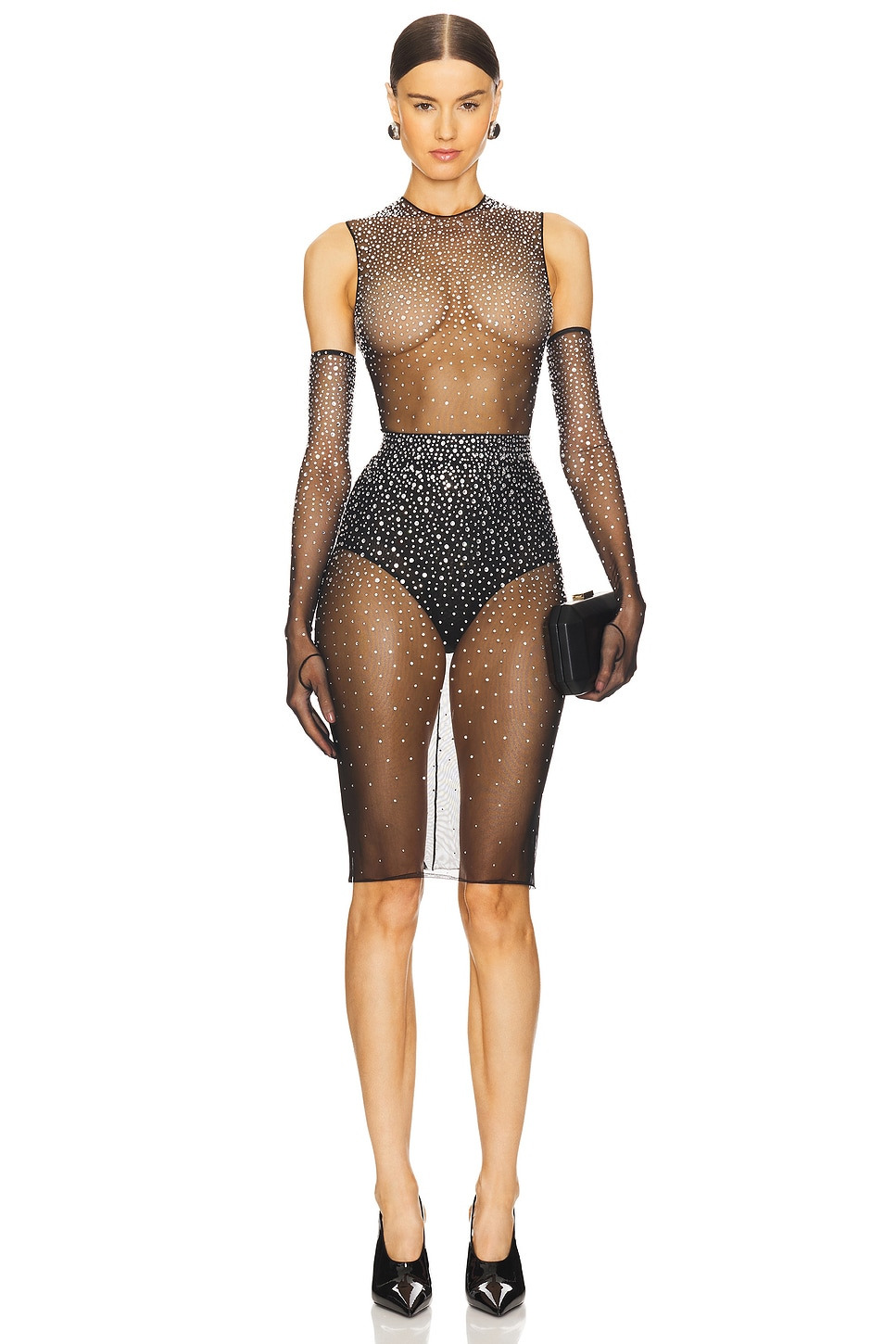 Crystal Mesh Midi Skirt - 5