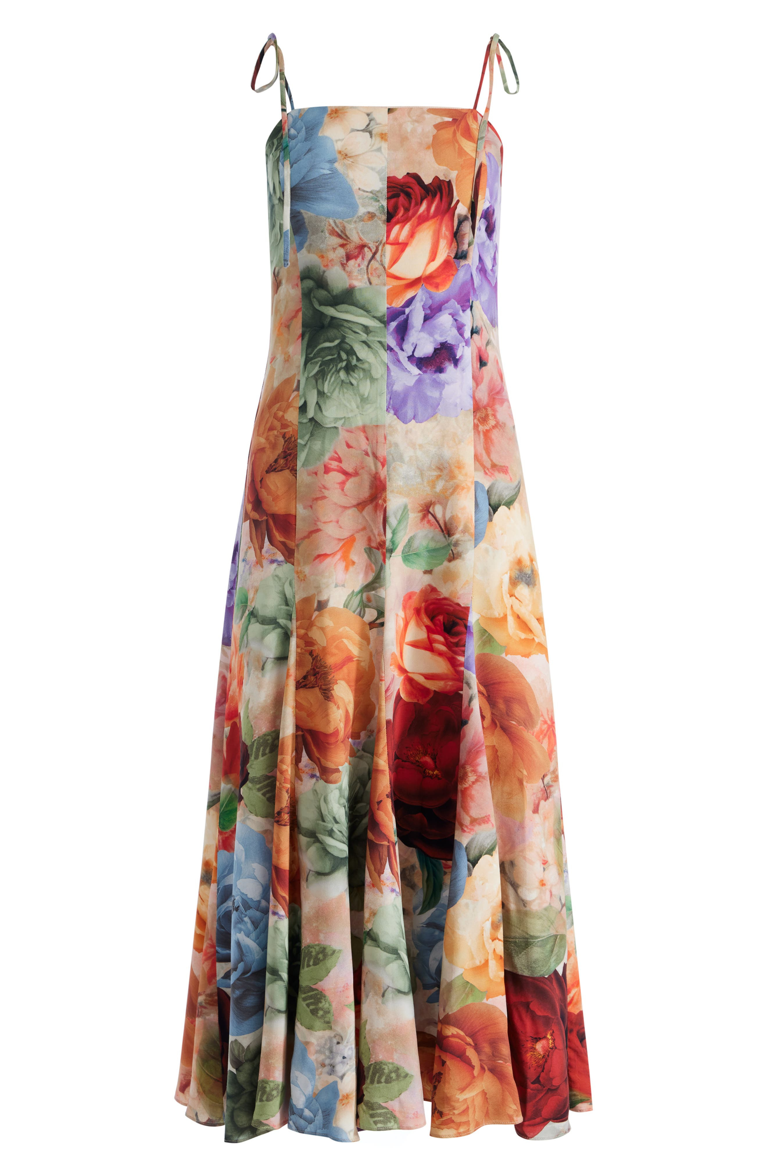 Alice + Olivia Jeanette Floral Panel Dress in Storm Floral at Nordstrom - 5