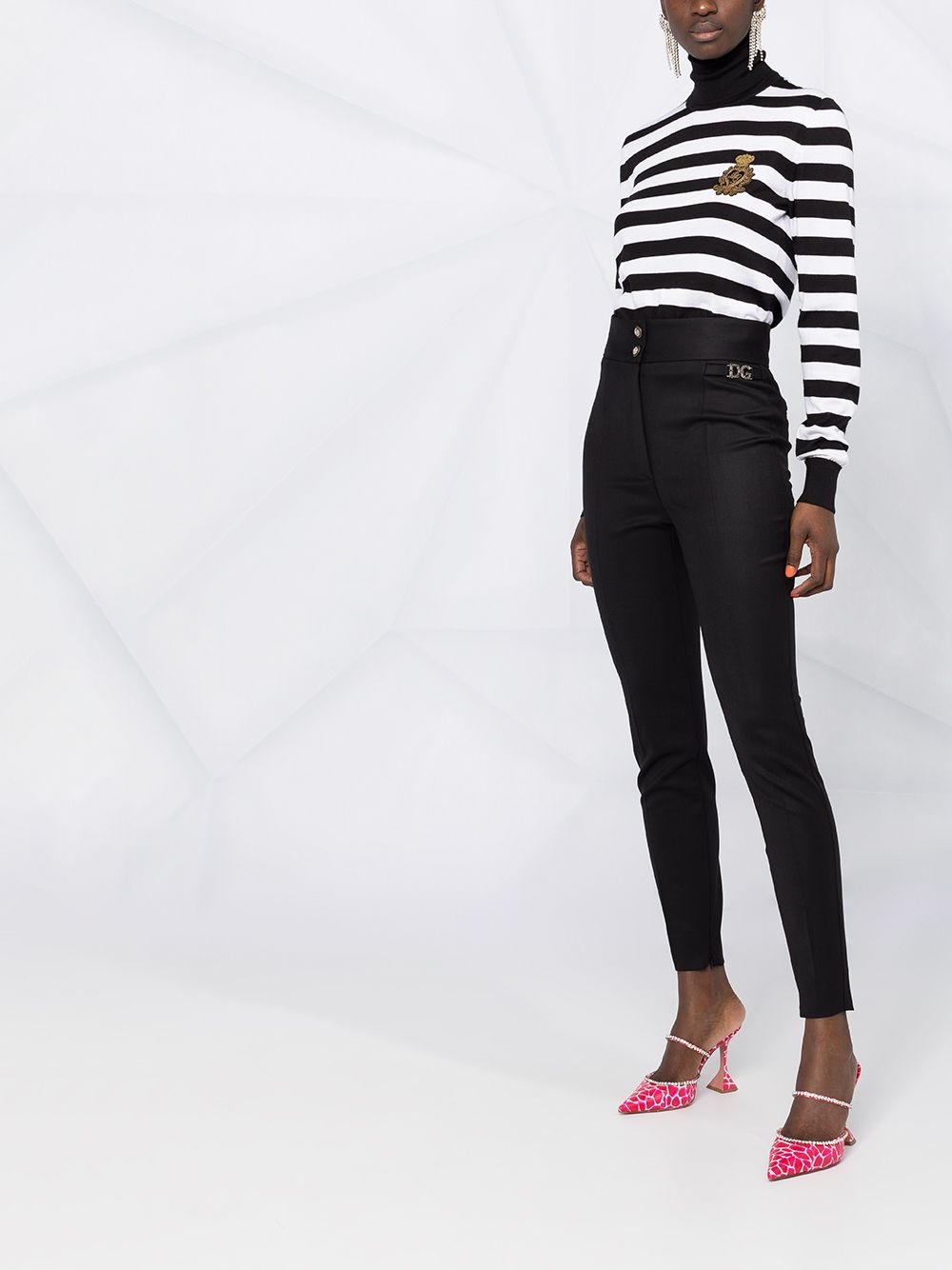 logo plaque skinny trousers - 4
