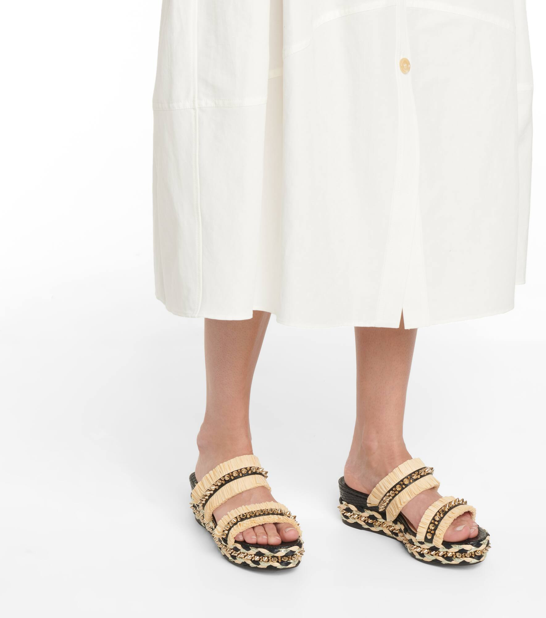 Voltinoudou raffia wedge sandals - 4