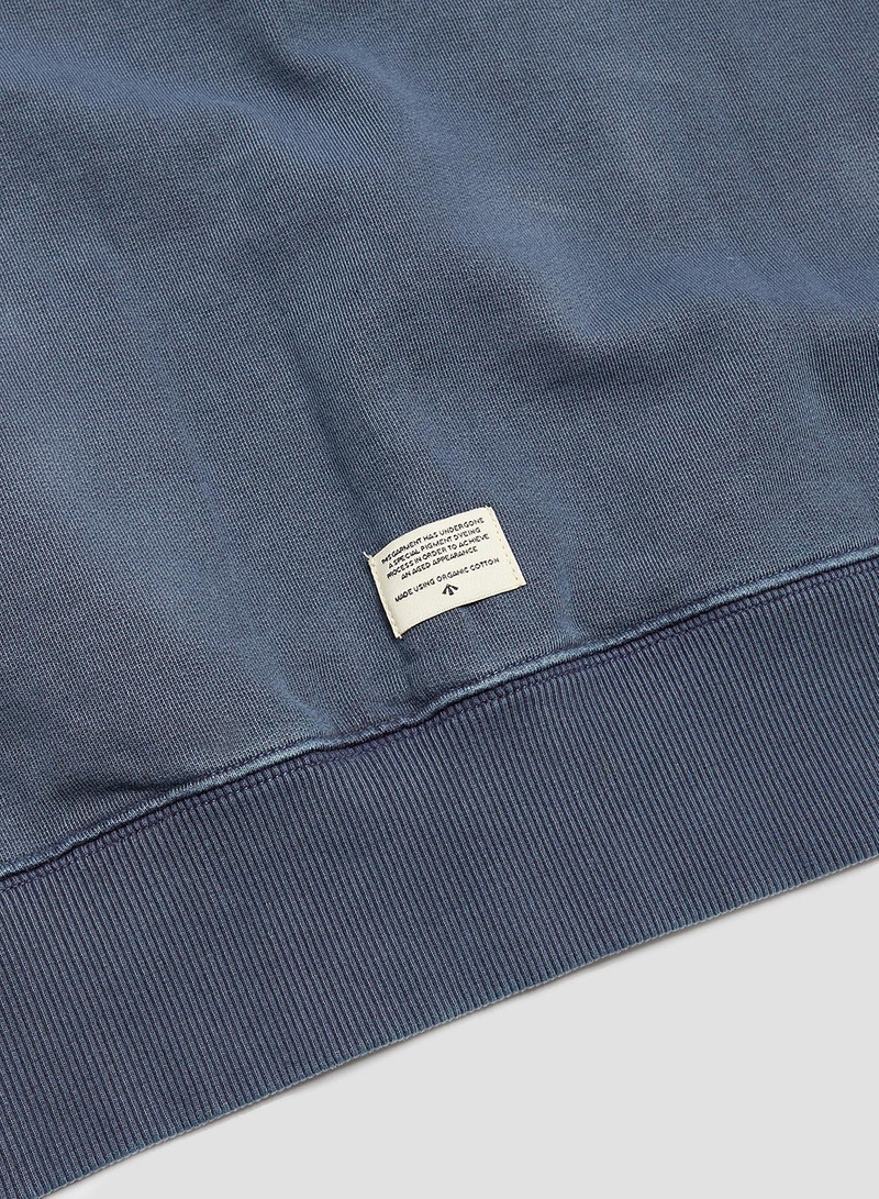 Embroidered Arrow Zip Hoodie in Navy 10