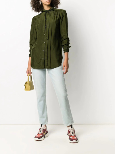 Golden Goose pleated tie neck buttoned shirt outlook