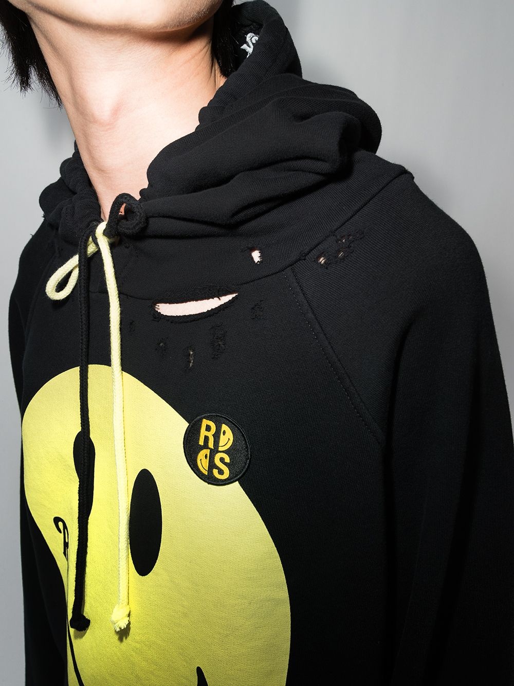 x Smiley oversized distressed hoodie - 4