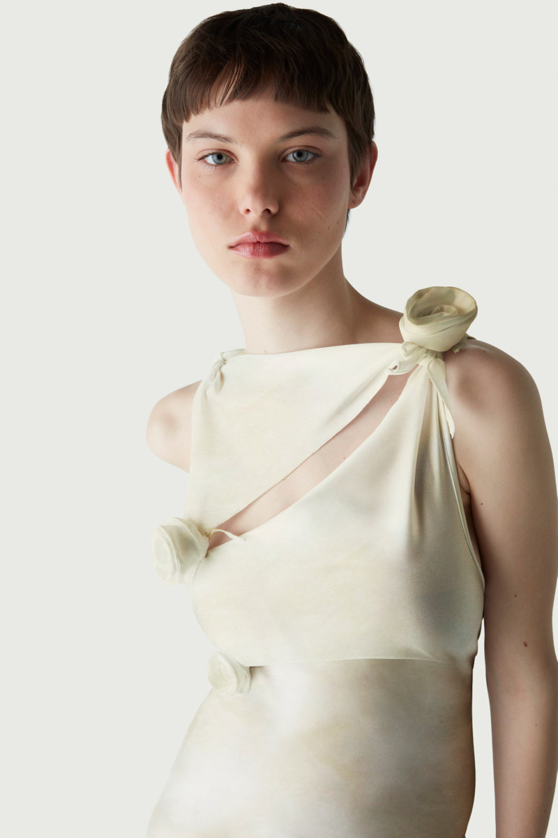 Asymmetric Flower Gown - 1