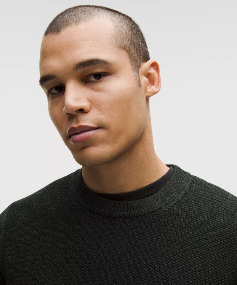 Textured Knit Crewneck Sweater 4