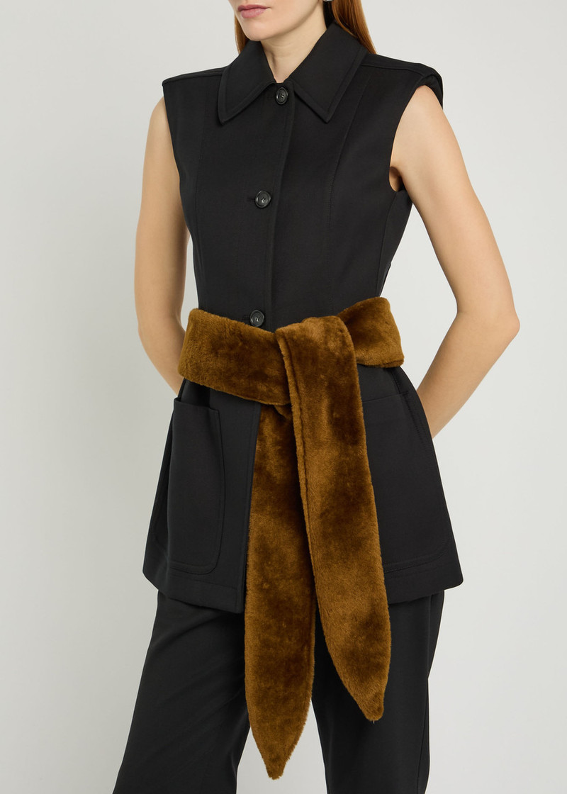 NOUR HAMMOUR Nour Hammour Shearling Sash Belt outlook
