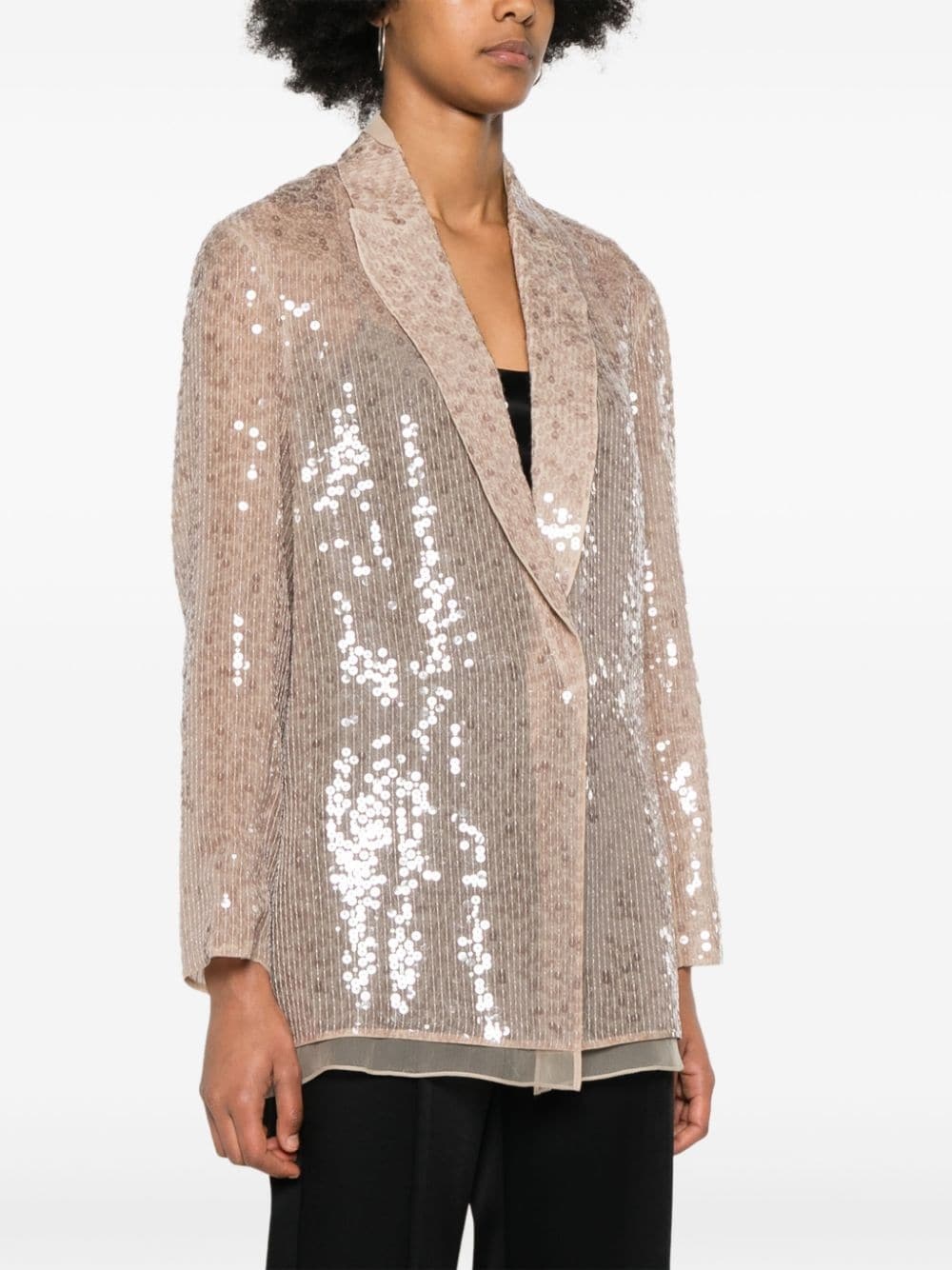 single-breasted sequin blazer - 3