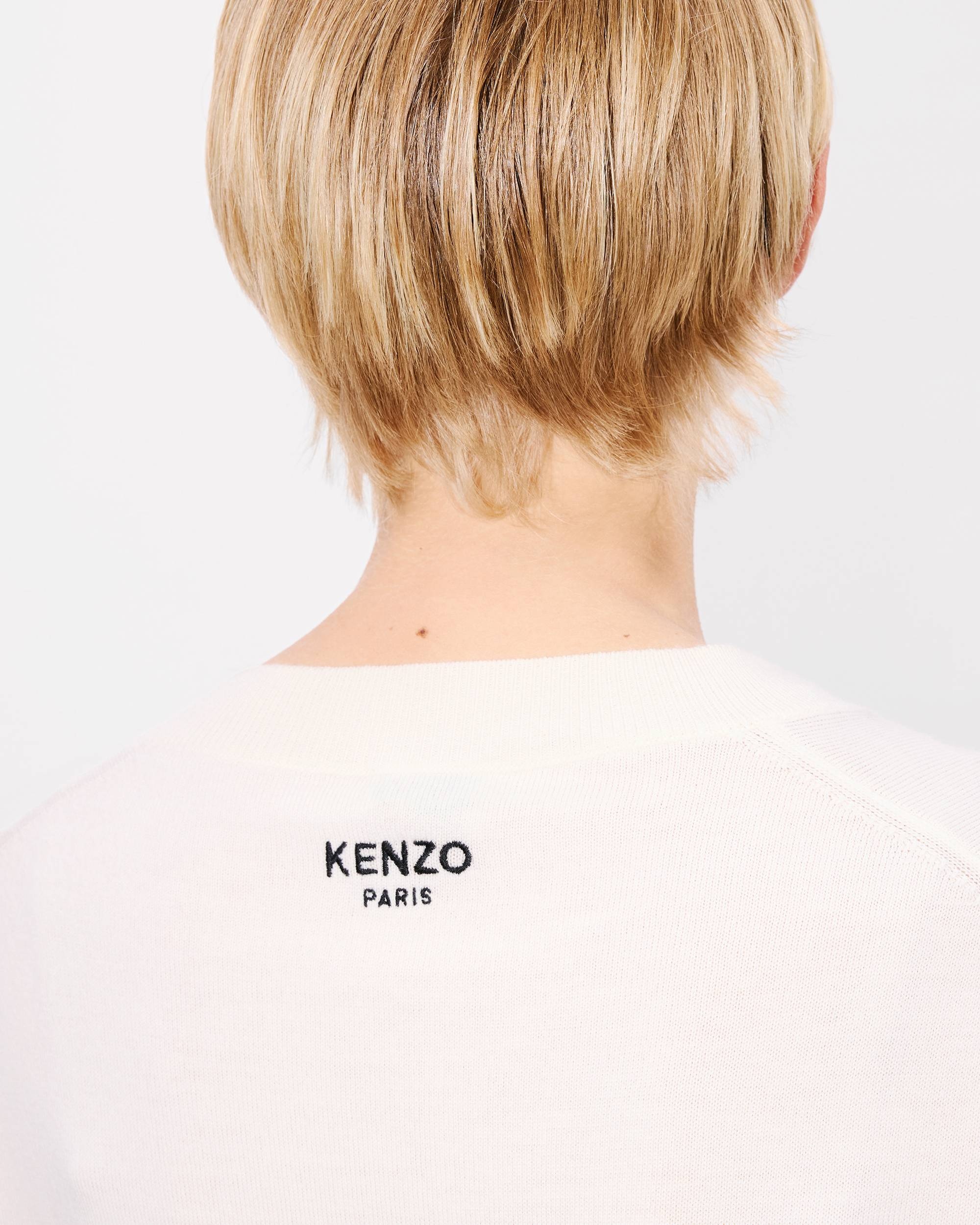 'KENZO Pop' embroidered crewneck cardigan in merino wool - 7