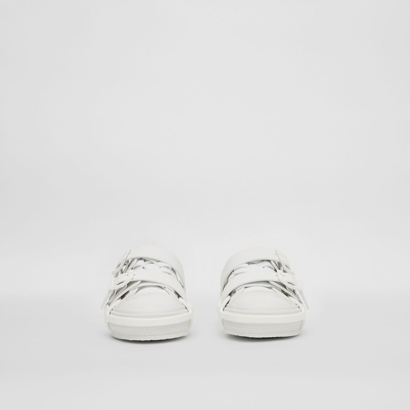 Cotton and Leather Webb Sneakers 5