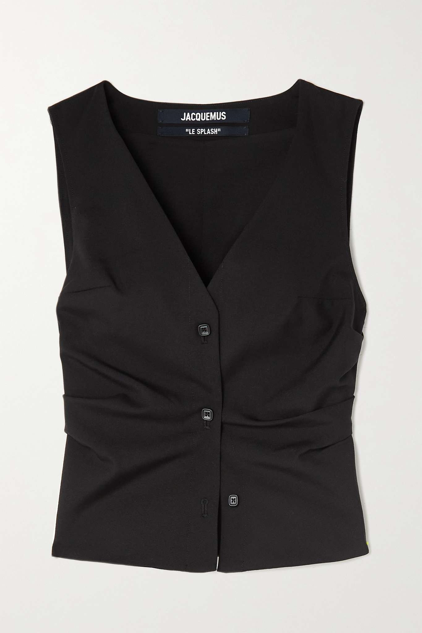 Cropped ruched wool vest - 1