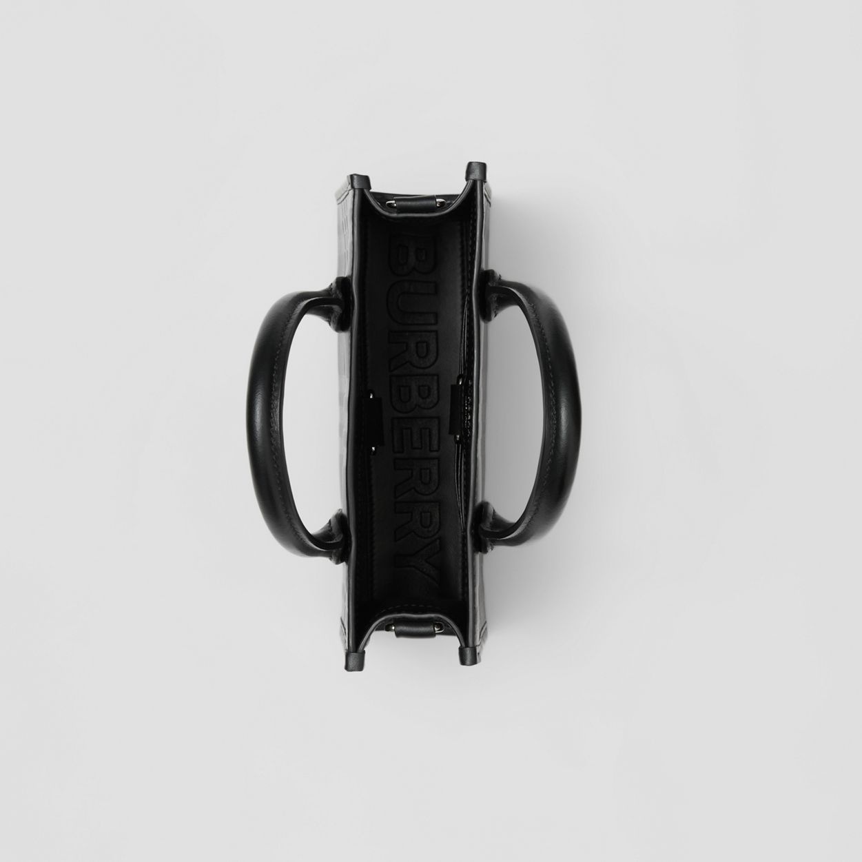 Mini Embossed Check Leather Tote - 4