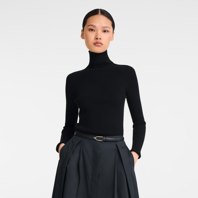 Longchamp Ladies' belt Black - Leather outlook