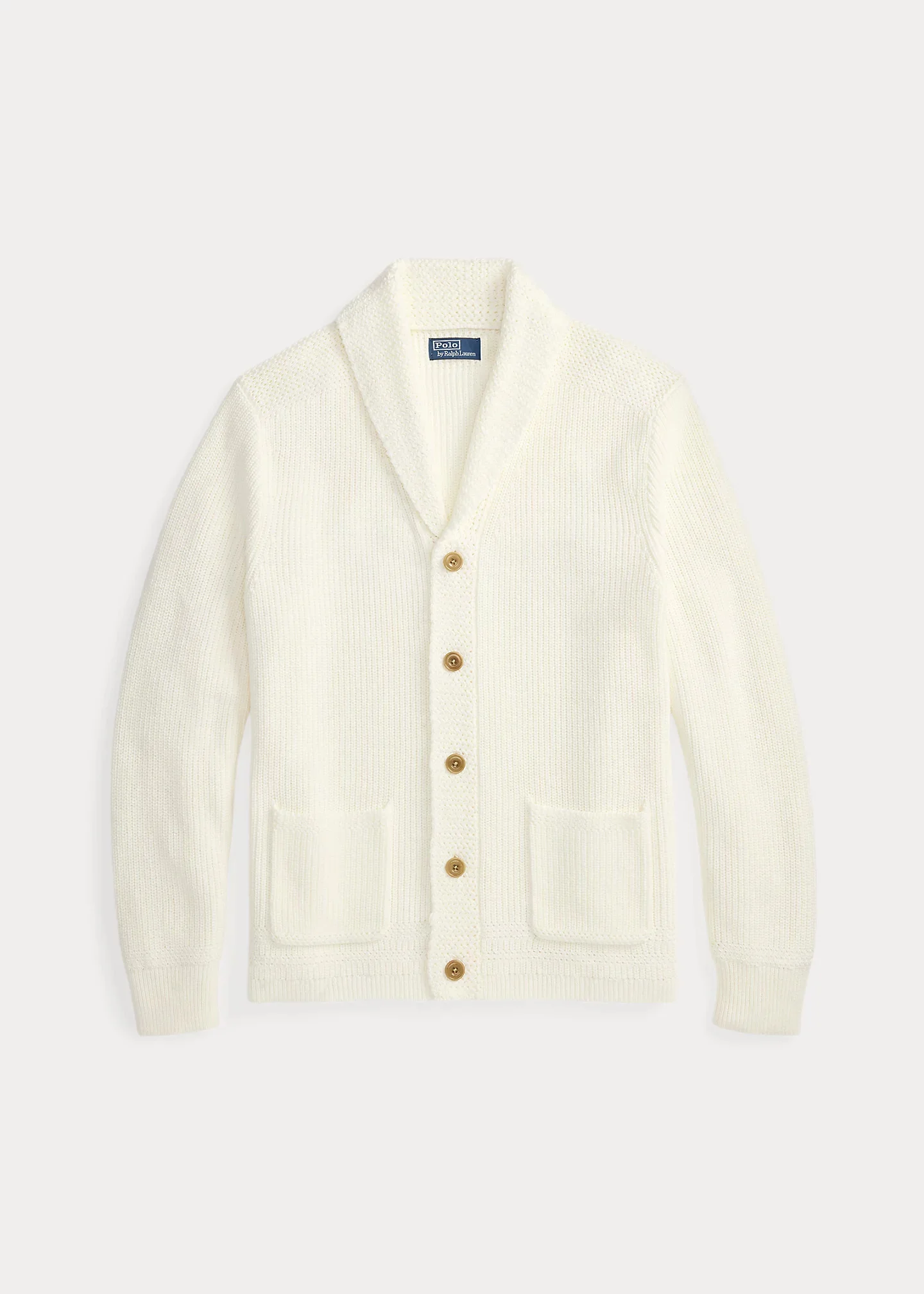Cotton Shawl-Collar Cardigan - 1