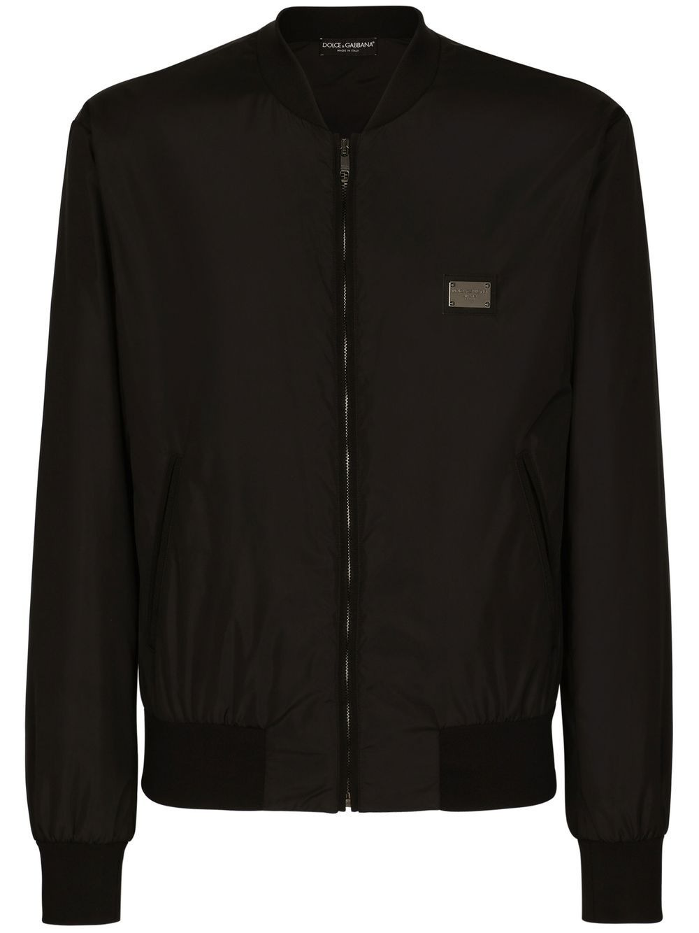 Dolce & Gabbana Men Nylon Jacket With Logo Plaque - 1
