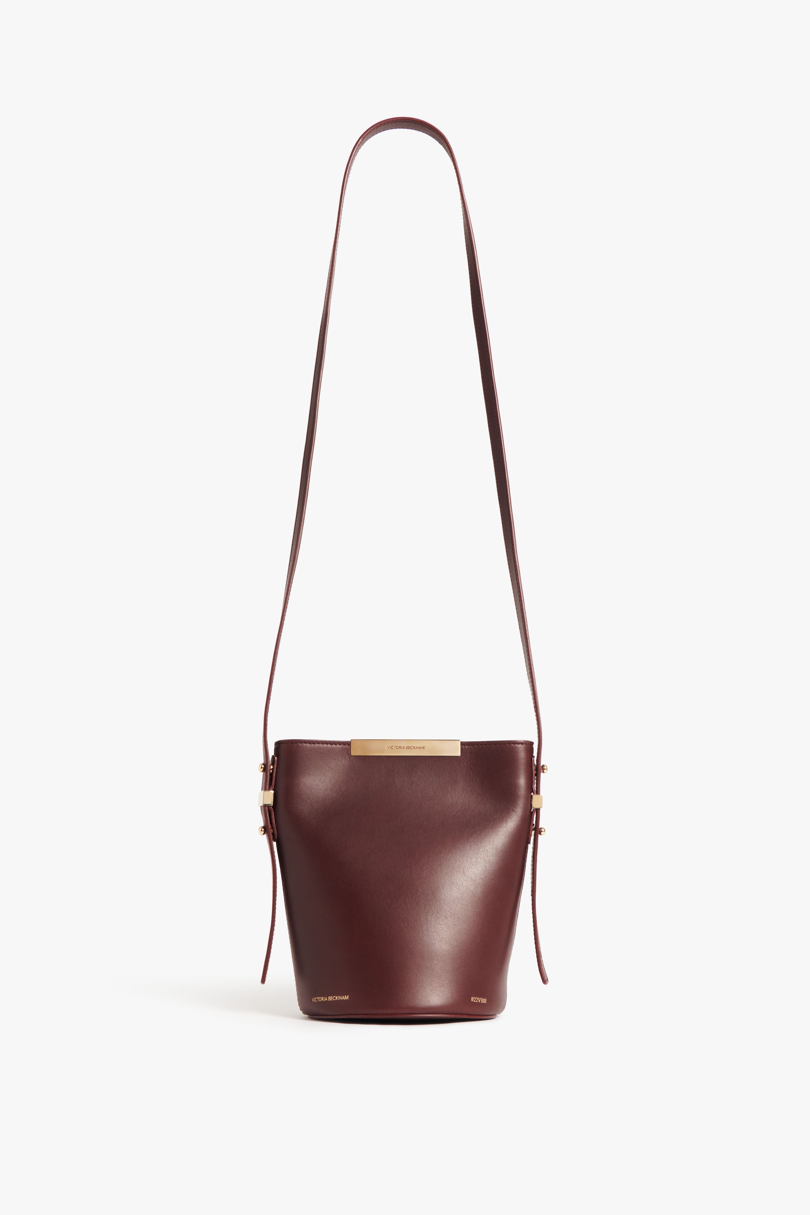 Mini Bucket Bag In Burgundy Leather - 1
