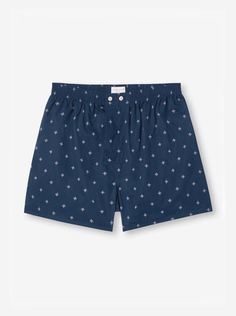 Men's Classic Fit BoxersCotton Batiste Navy Sailor's Knot Print - 2