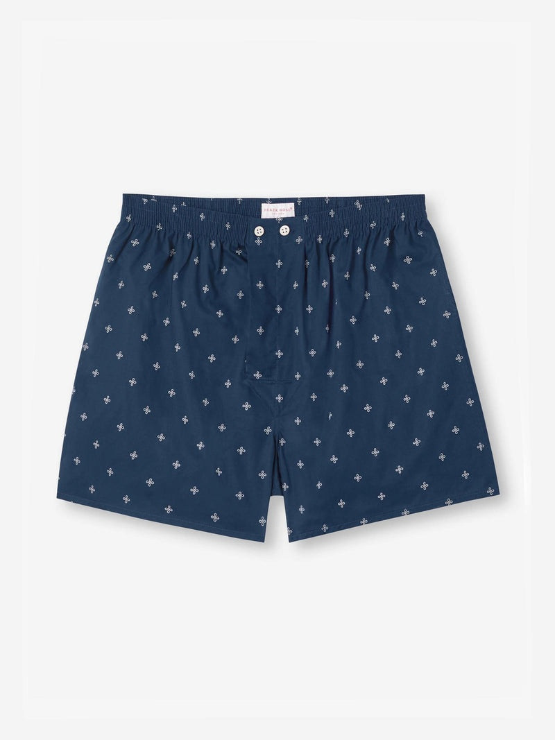 Derek Rose Men's Classic Fit BoxersCotton Batiste Navy Sailor's Knot Print outlook