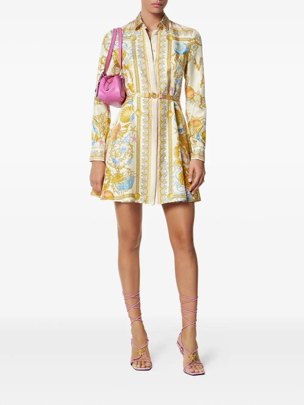 Dress `Underwater Barocco Foulard` On Silk Twill - 2