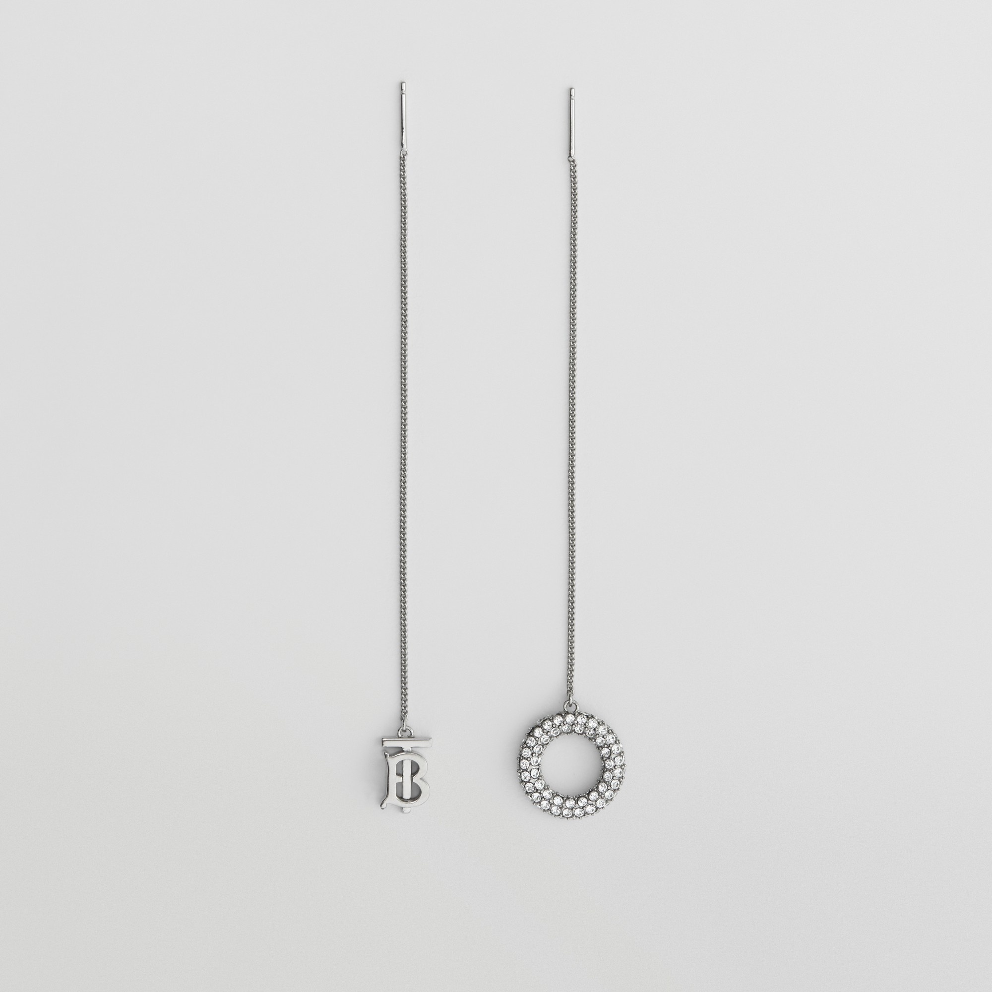 Crystal Detail Palladium-plated Earrings - 1