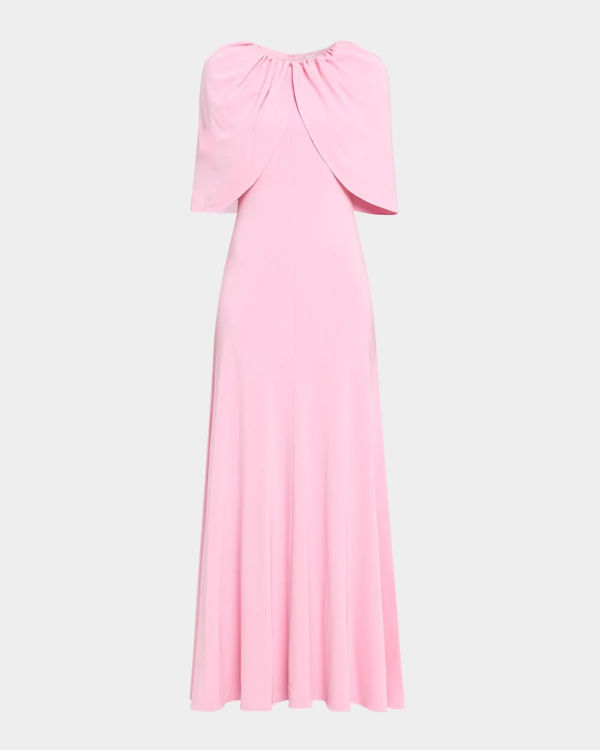 Fit-And-Flare Jersey Capelet Gown - 1