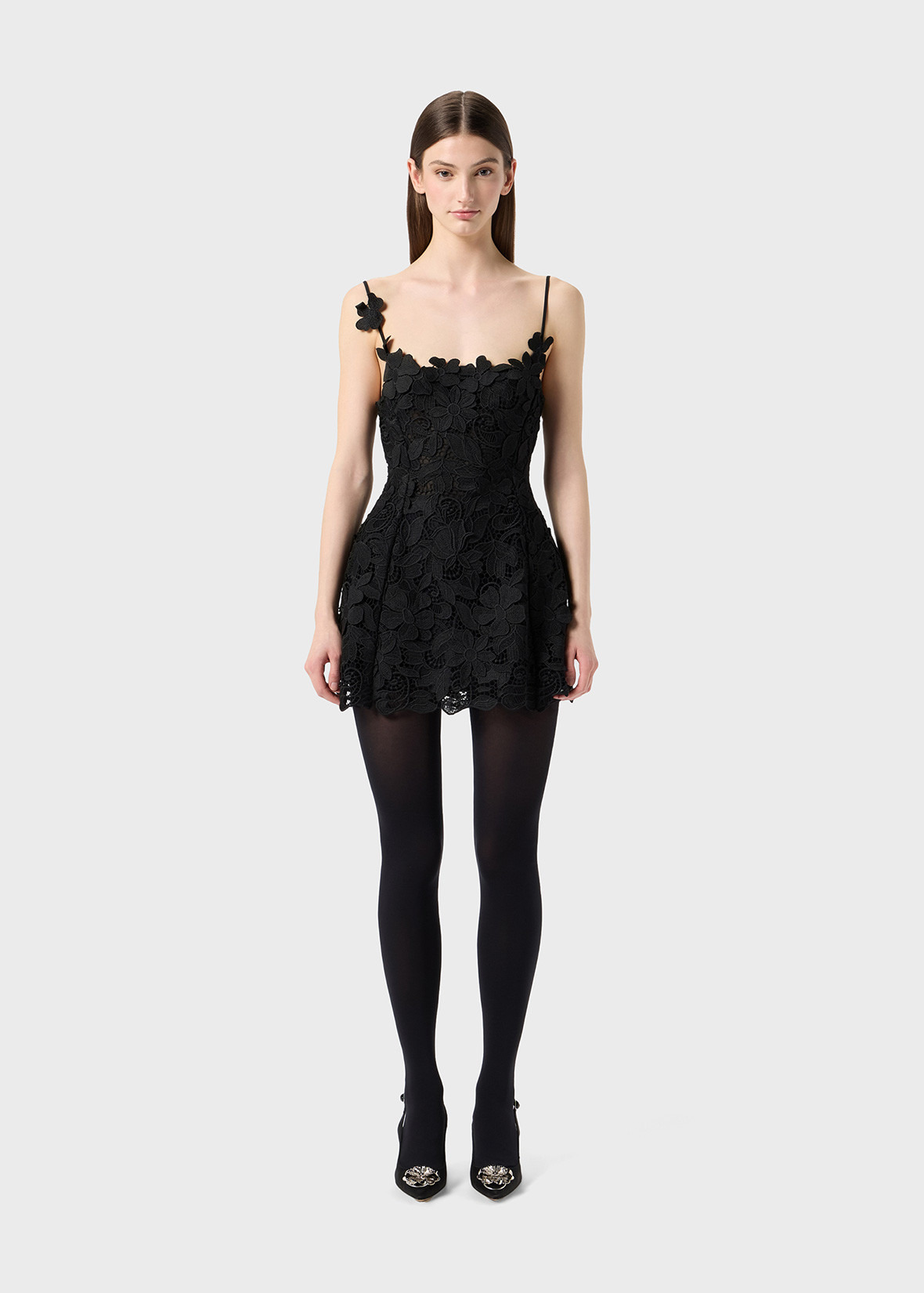 SHORT MACRAME LACE DRESS - 3