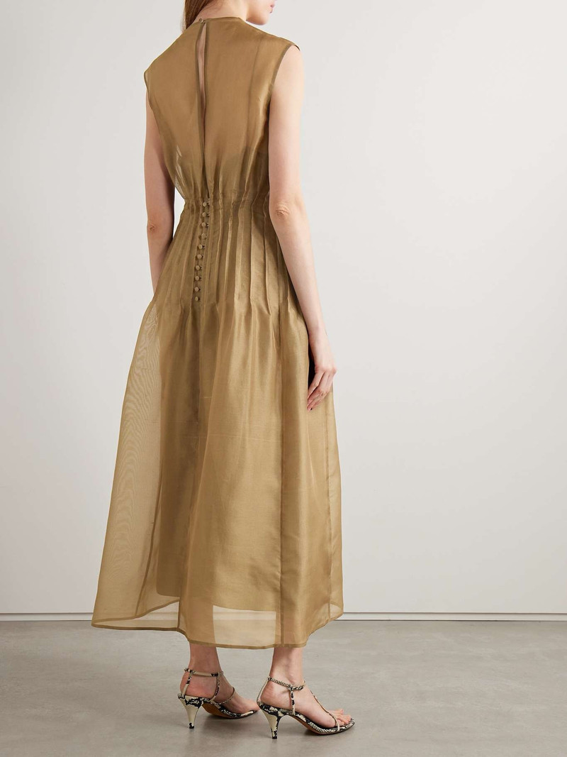 Wes pintucked silk-organza maxi dress 3