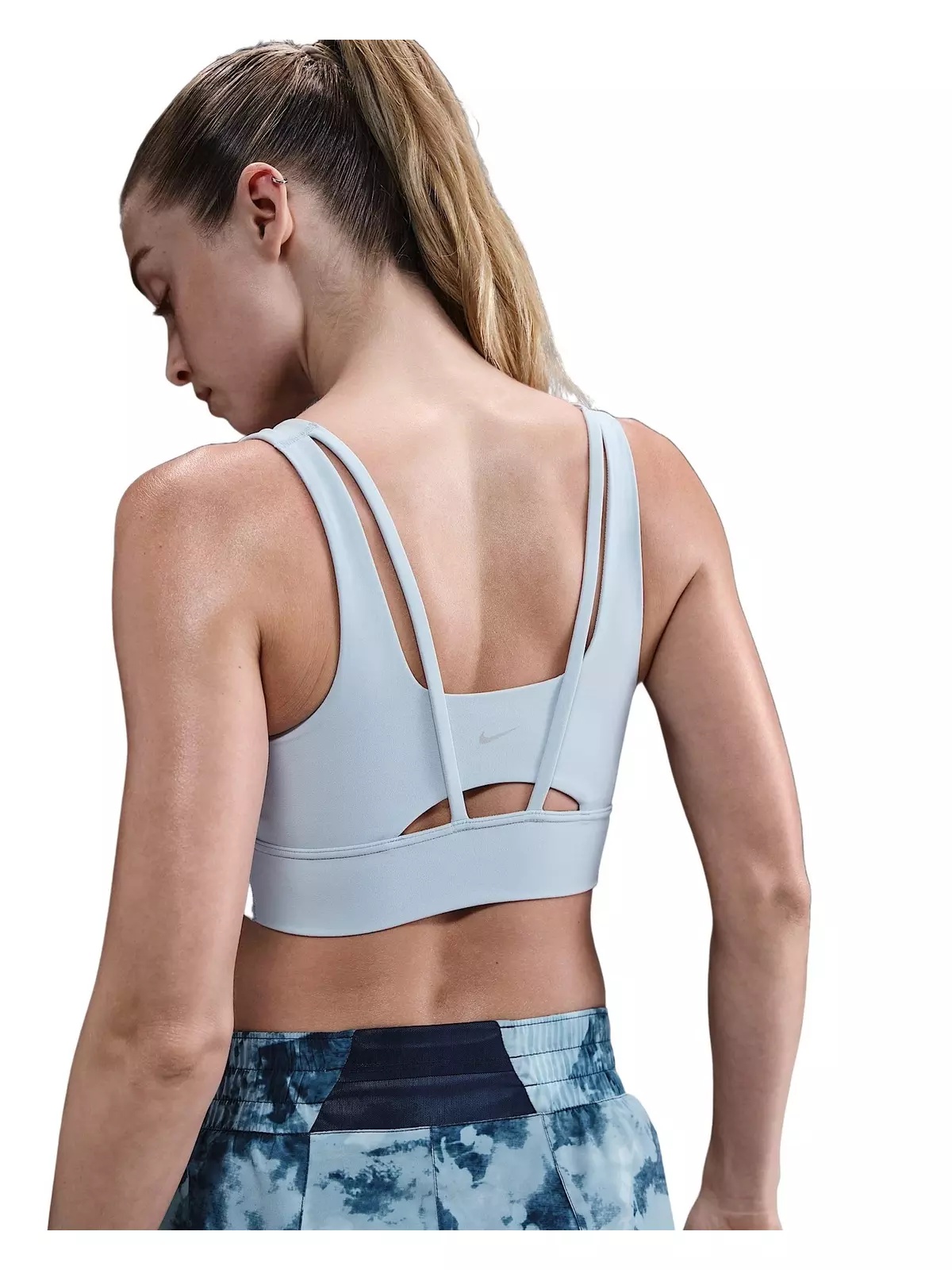 Women's Alate Ellipse Medium-Support Padded Longline Sports Bra -Lt Blue - 2