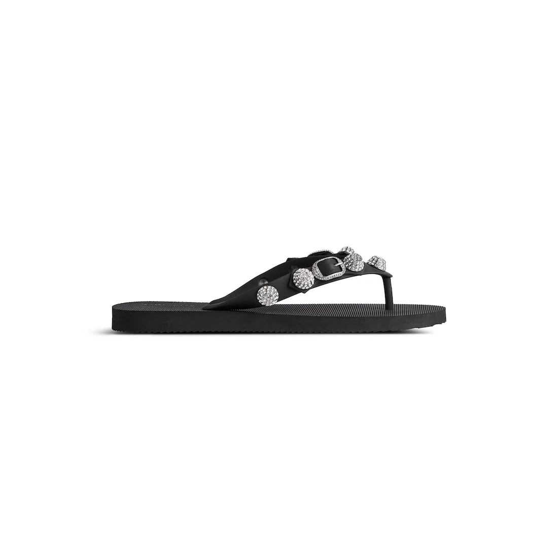 Women's Cagole Thong Sandal in Black/crystal - 1
