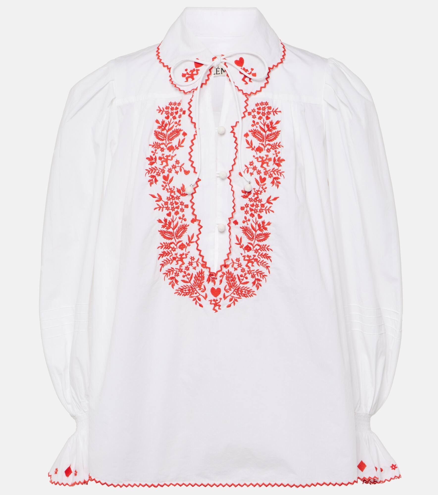 Hearts embroidered cotton shirt - 1