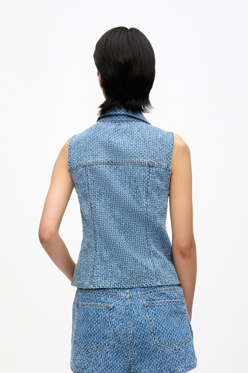 BLUE FLUFFY DENIM FITTED TOP 4