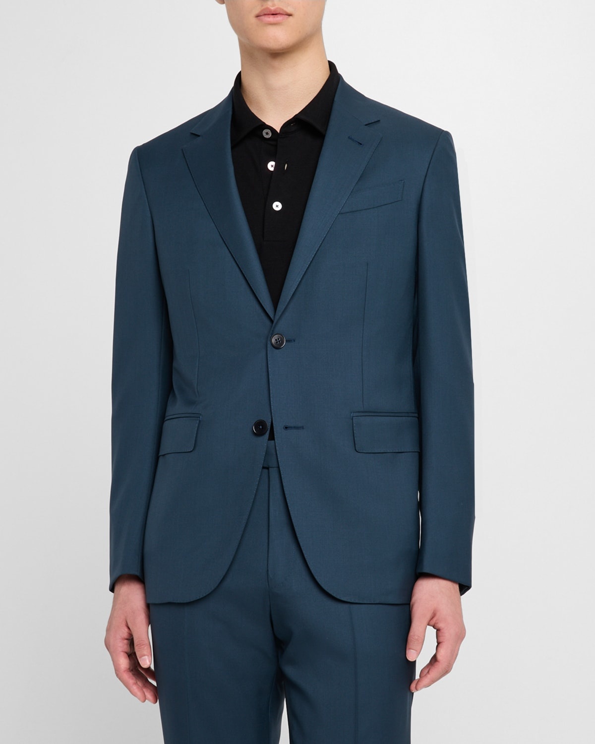 Men's Solid Wool Suit - 6