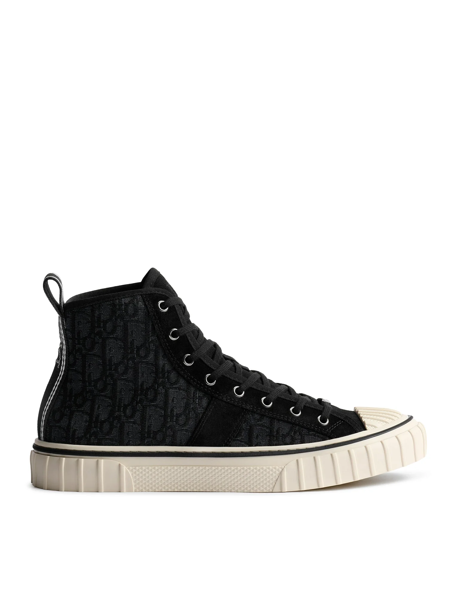 HOOPER HIGH SNEAKER IN BLACK OBLIQUE JACQUARD - 1