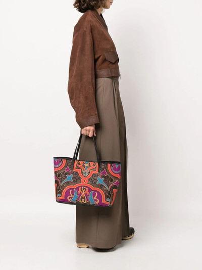 Etro Paisley embroidery shopping tote-bag outlook