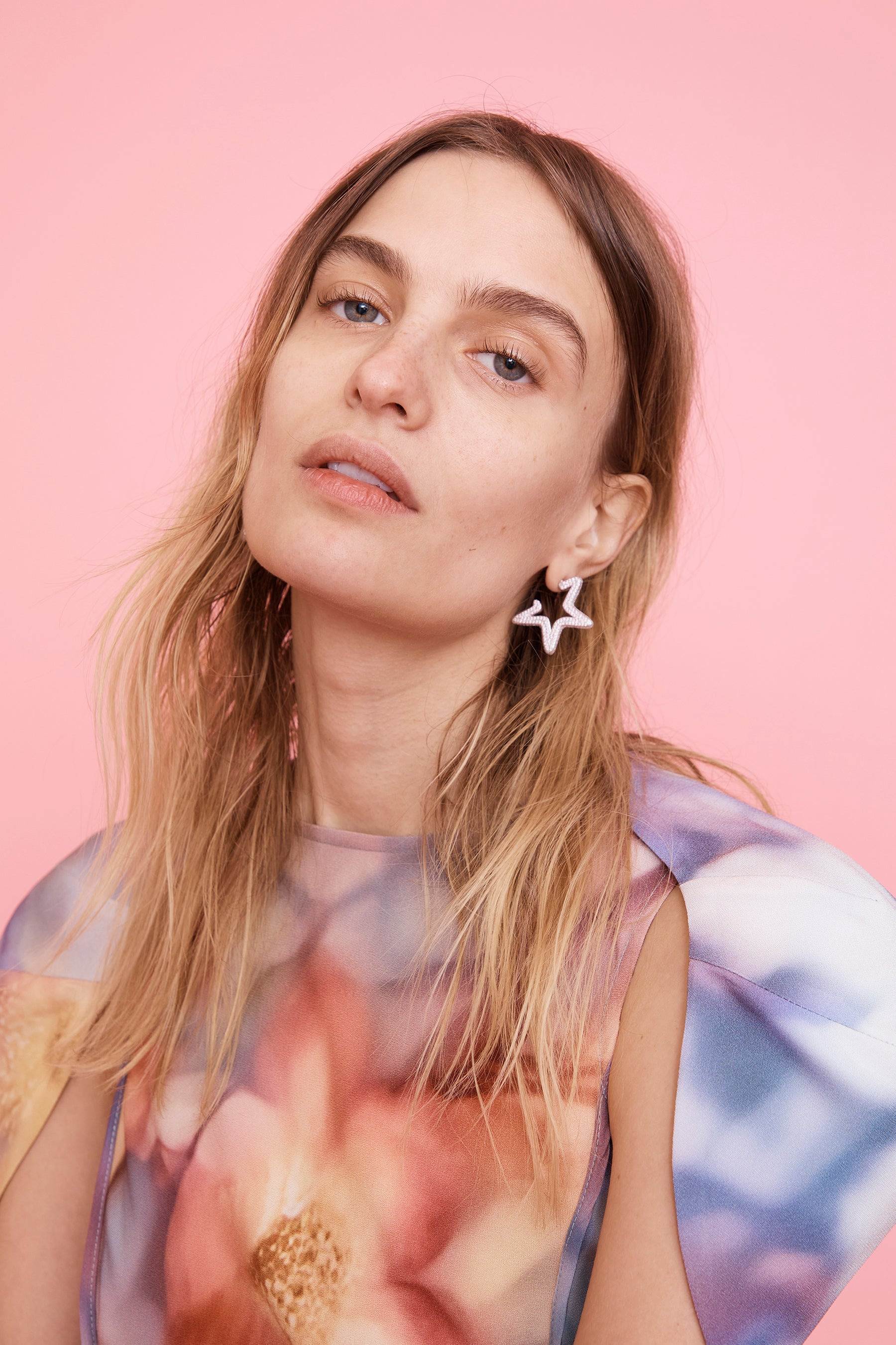 CRYSTAL CLEAR SUPER STAR HOOPS - 2