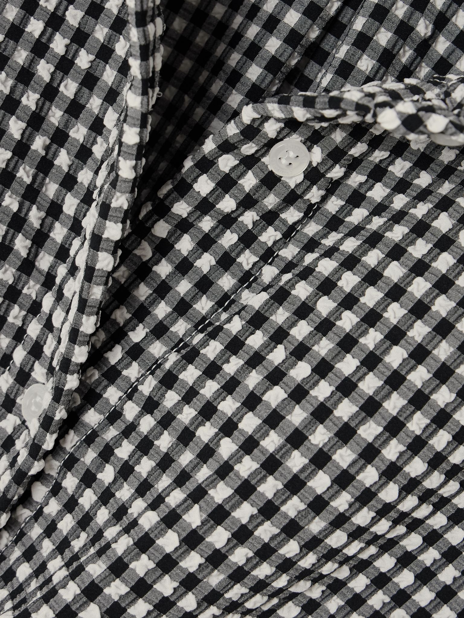 Gingham seersucker shirt Black - 5