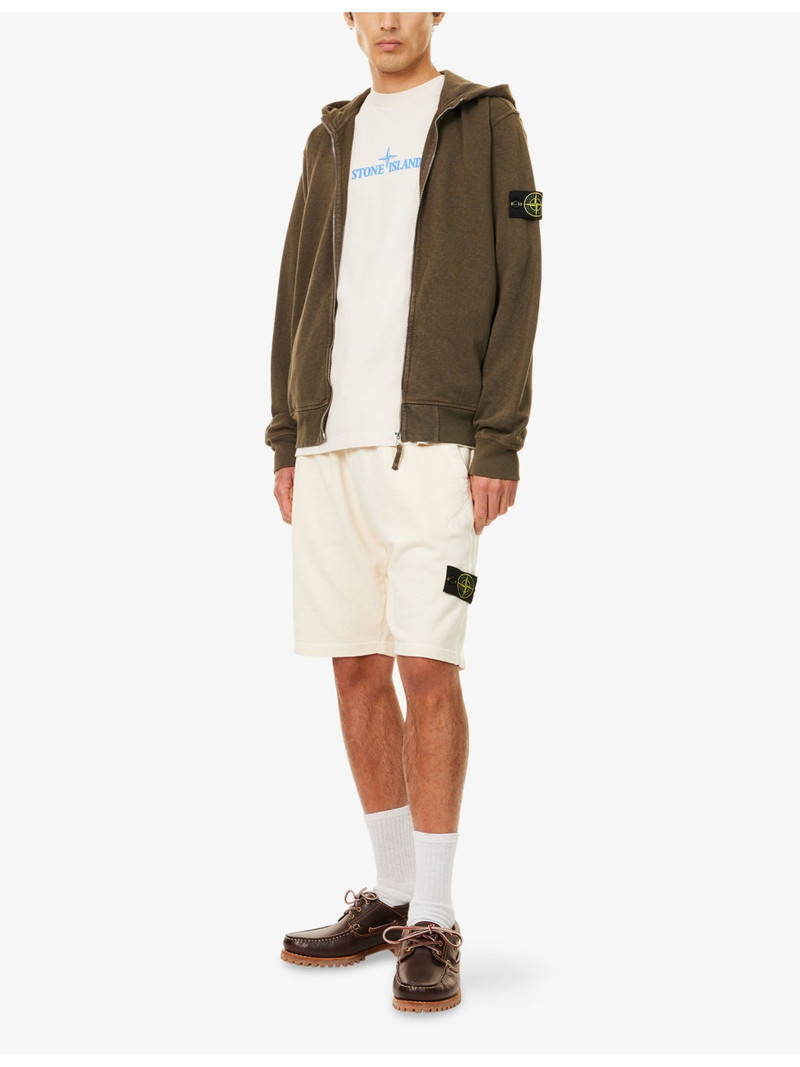 Stone Island Logo-Patch Relaxed-Fit Cotton-Jersey Shorts outlook