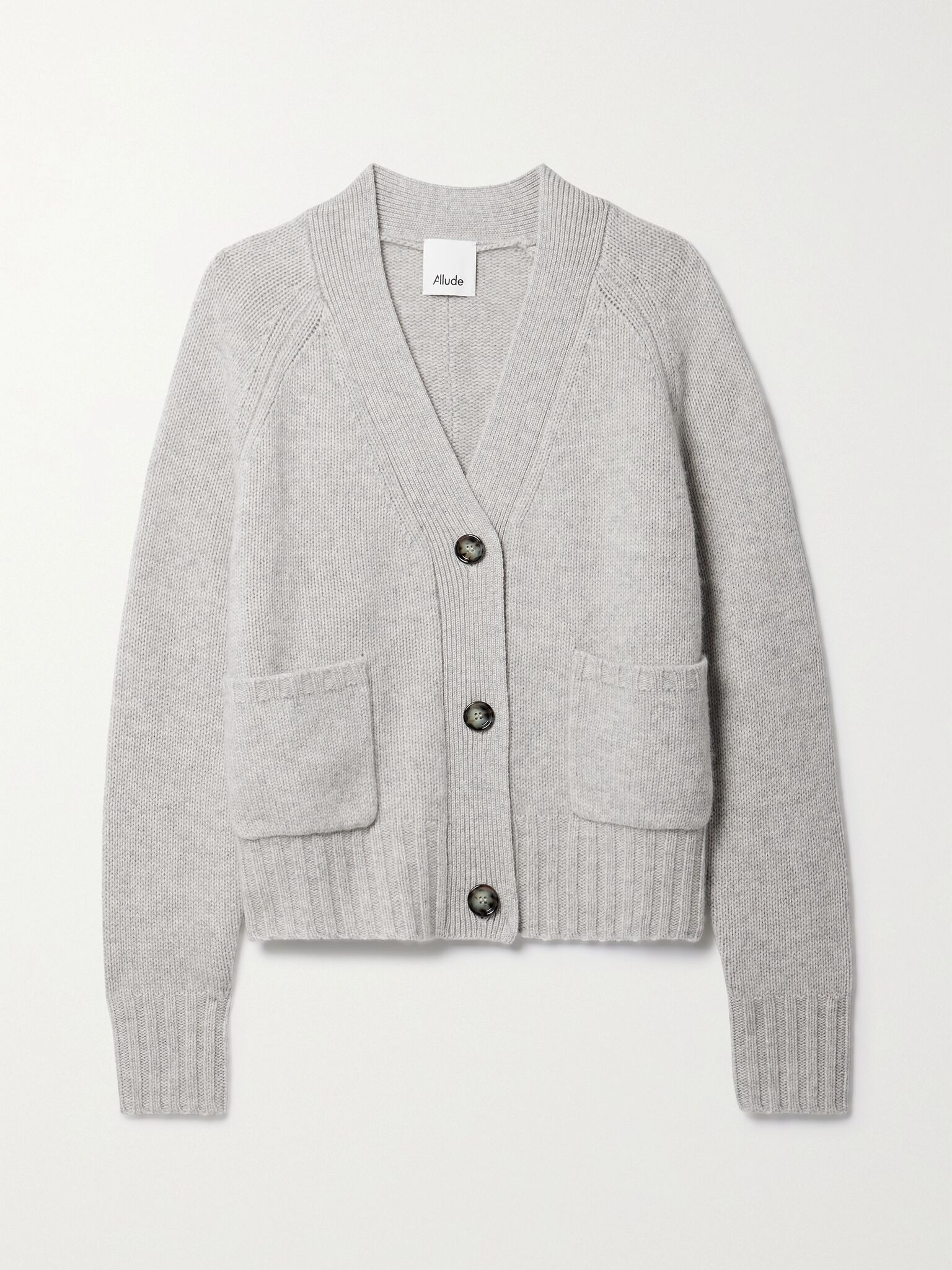 + NET SUSTAIN Wool and cashmere-blend cardigan Light gray - 1