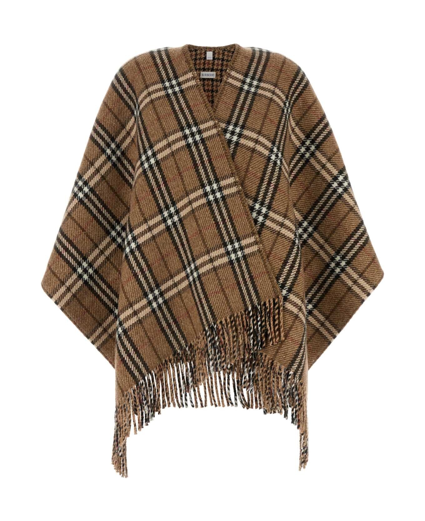 Embroidered Cashmere Blend Reversible Cape - 1