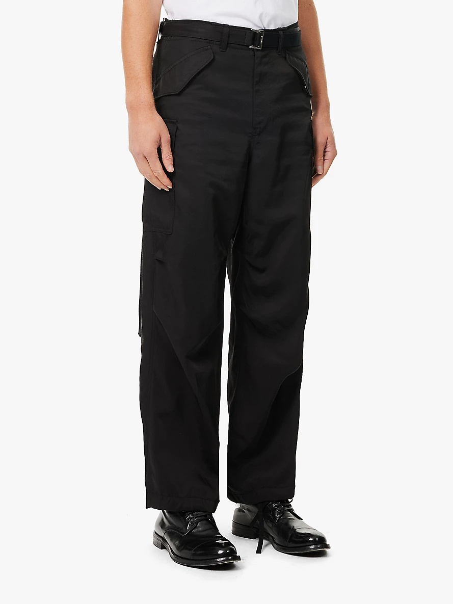 Sacai x Spiewak buttoned-pockets straight-leg relaxed-fit woven-blend trousers - 3