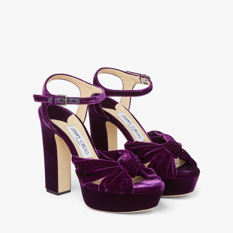 Heloise 120 Cassis Velvet Platform Sandals 3