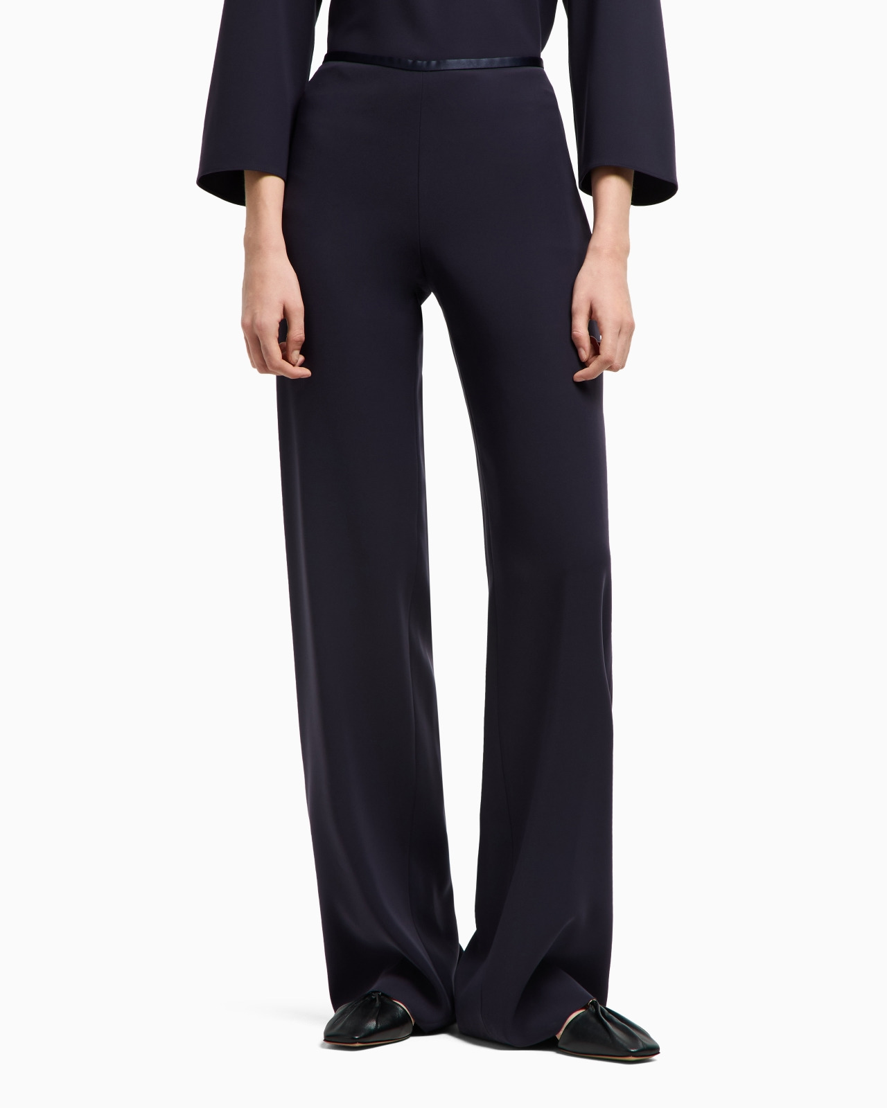 TECHNO CADY PALAZZO TROUSERS - 4
