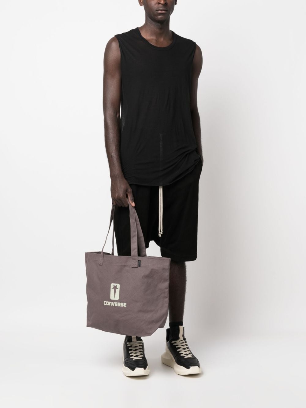 Rick Owens DRKSHDW logo-print canvas tote bag | REVERSIBLE