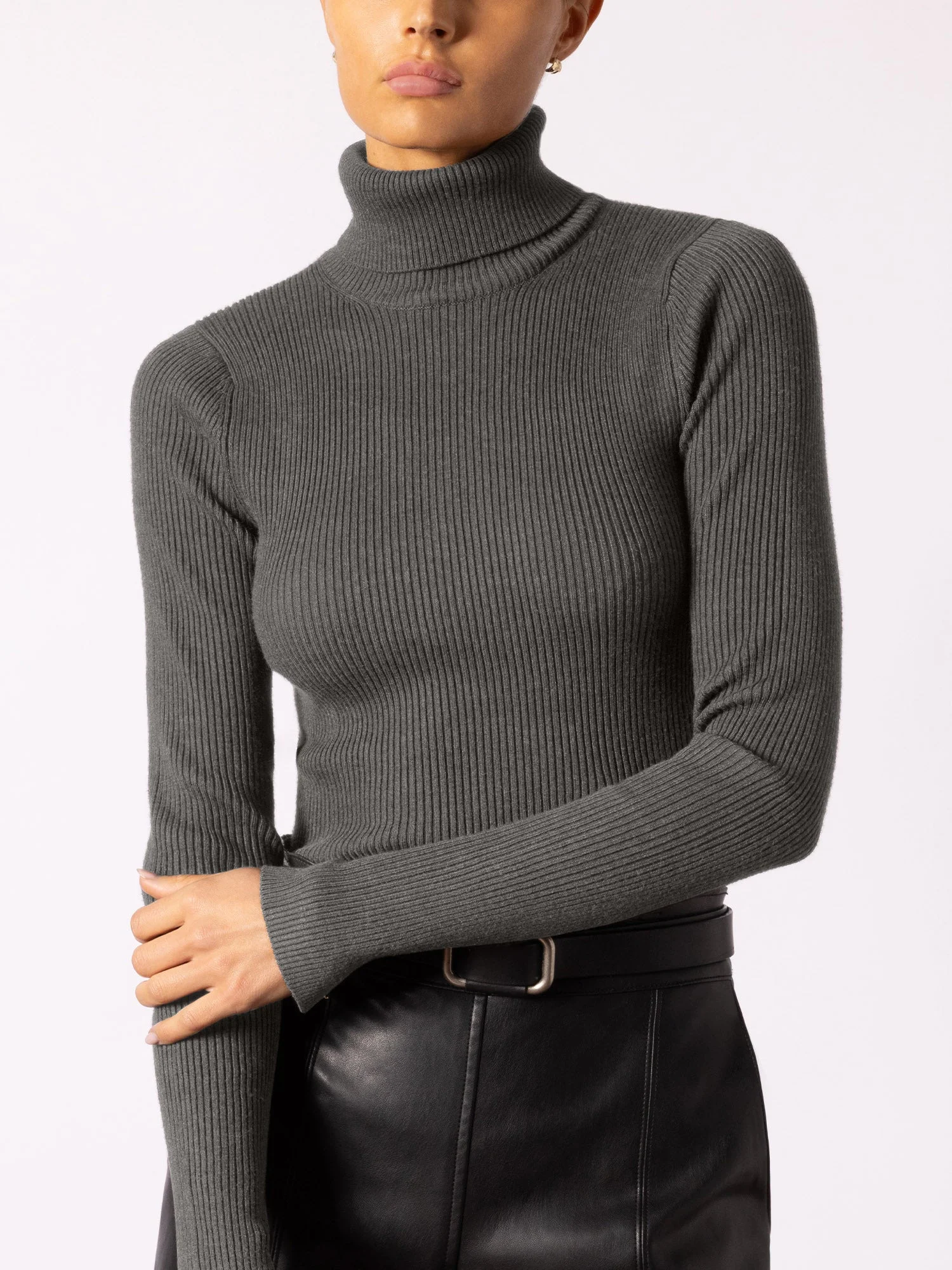 The Noel Ribbed Turtleneck - 1