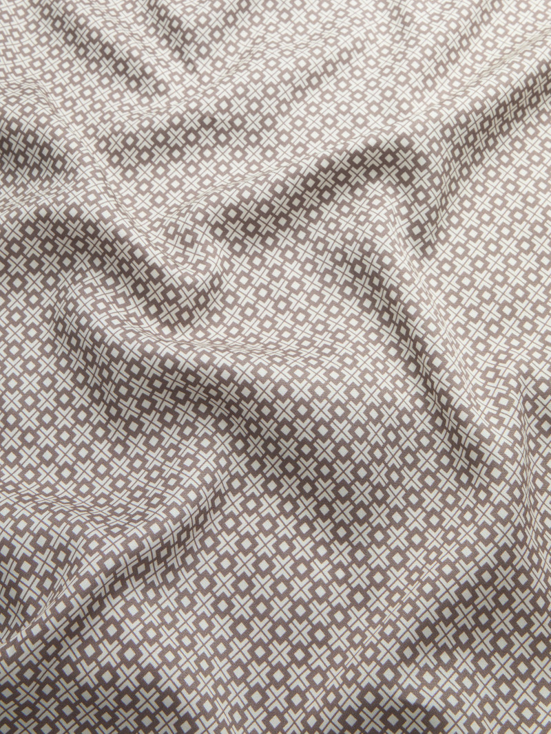 Men's Short Sleeve Shirt London Geo Cross Taupe 8